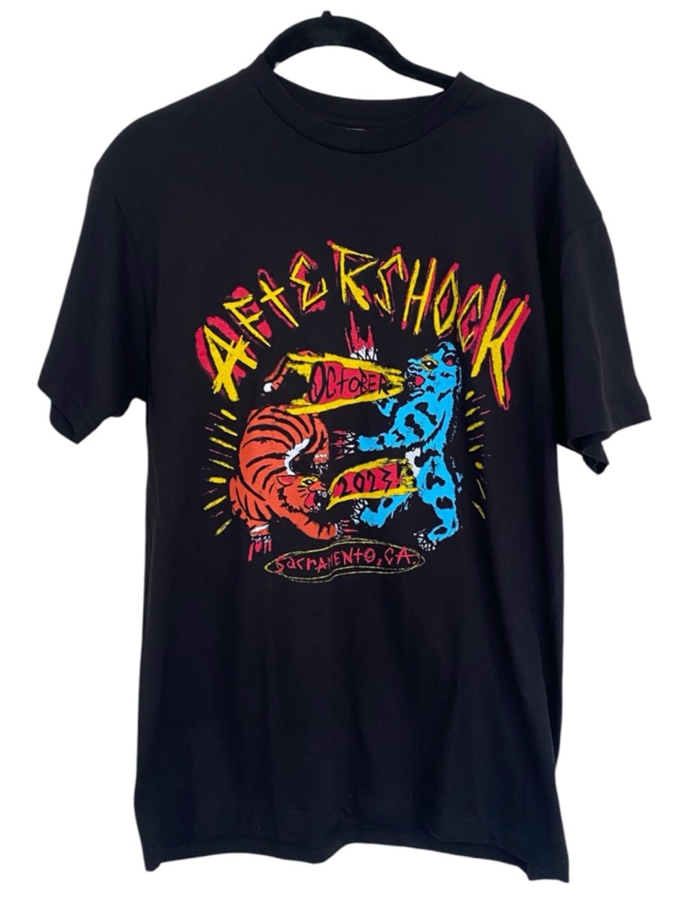 Aftershock Festival 2023 Official Concert Tee Medium Black Graphic Tigers